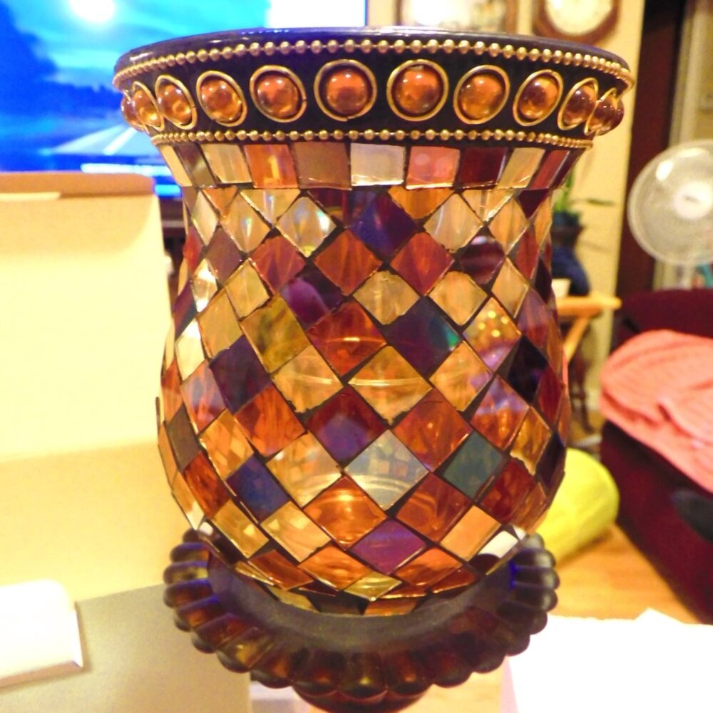 PARTYLITE MOSAIC GLOBAL FUSION CANDLE - RETIRED with BOX - Picture 2 of 4